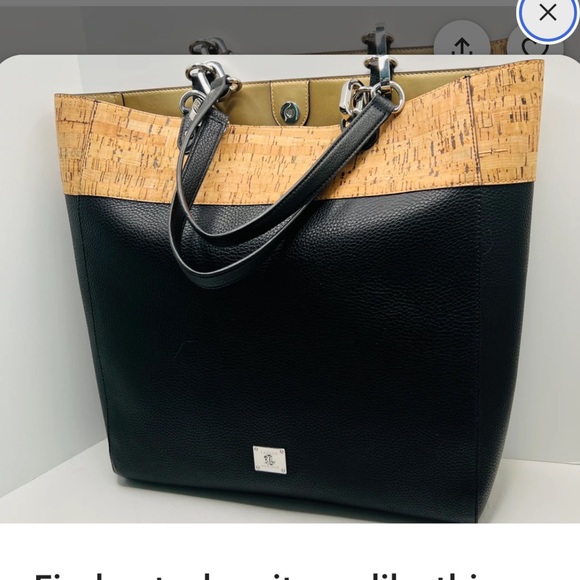 Lauren Ralph Lauren Black Work Tote Purse - Picture 2 of 7